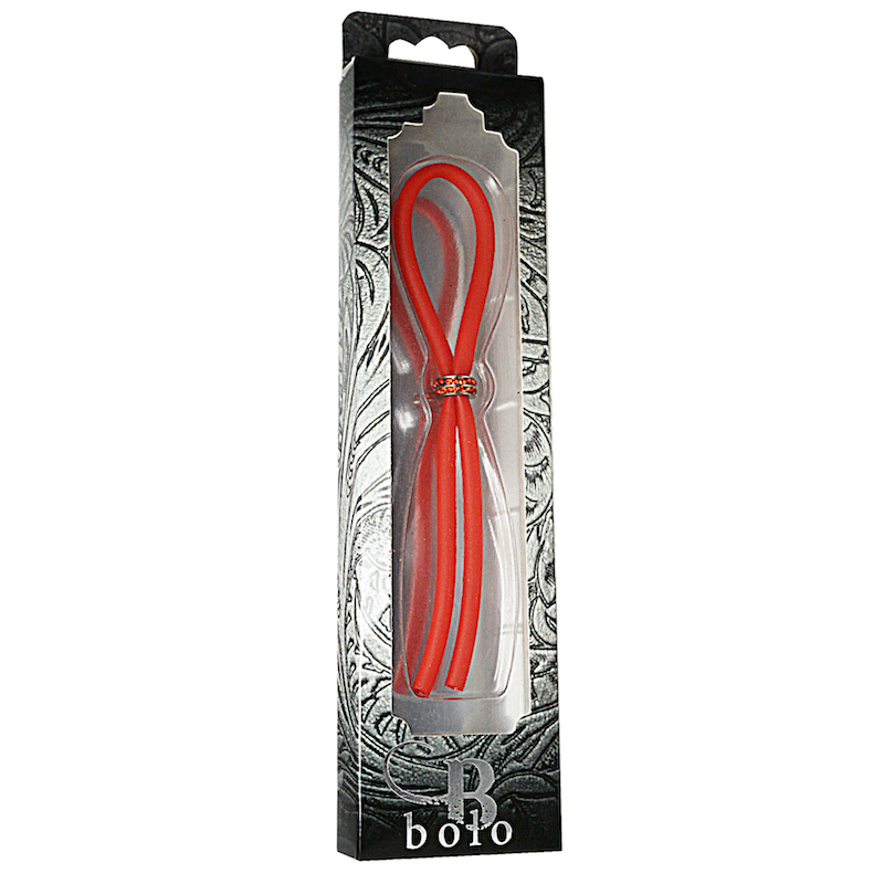BOLO - RED GEMS BEAD - RED SILICONE - C-RING - LASSO