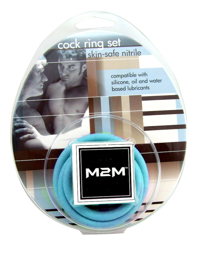 M2M - COCK RING - NITRILE - 3 PC SET - SKY BLUE