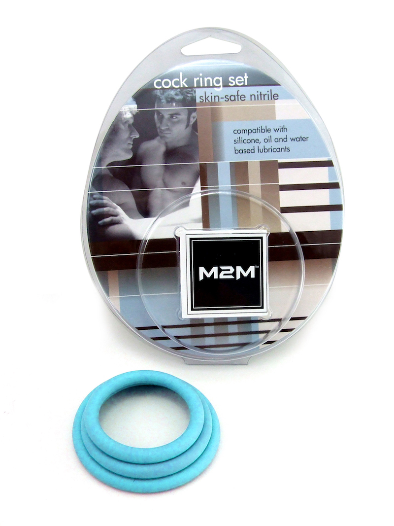 M2M - COCK RING - NITRILE - 3 PC SET - SKY BLUE