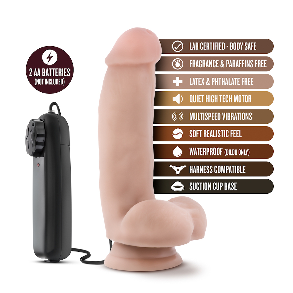 LOVERBOY - THE QUATER BACK - 7 INCH VIBRATING REALISTIC COCK - VANILLA
