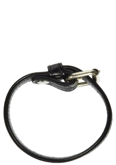 M2M: LEATHER BUCKLE COCK RING - BLACK