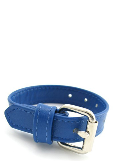 M2M: LEATHER BUCKLE COCK RING - BLUE