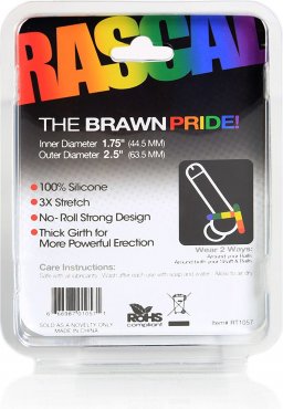 Rascal Brawn Pride Silicone Cock Ring 3x Stretcher