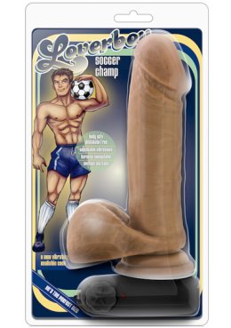 LOVERBOY - THE SOCCER CHAMP - 8INCH VIBRATING REALISTIC COCK - MOCHA