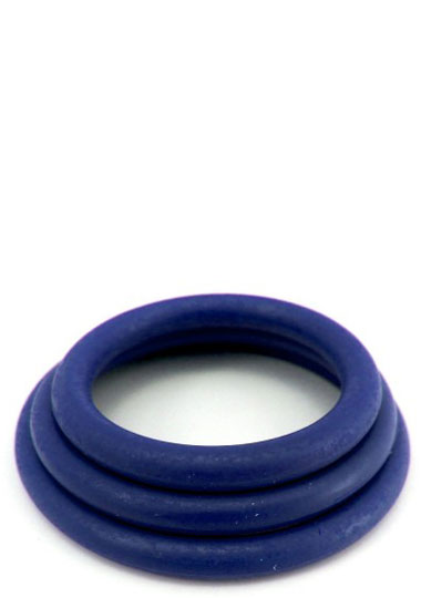 M2M: COCK RING 3 PIECE SET - NITRILE - DARK BLUE