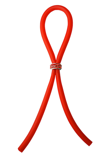 BOLO - RED GEMS BEAD - RED SILICONE - C-RING - LASSO