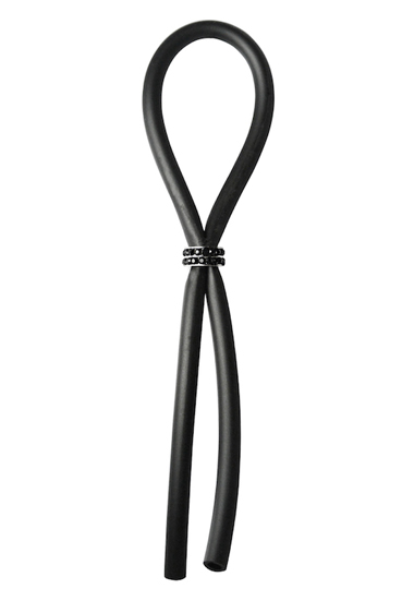 BOLO - BLACK GEM BEAD - BLACK SILICONE - C-RING - LASSO