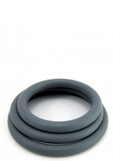 M2M: COCK RING 3 PIECE SET - NITRILE - GREY